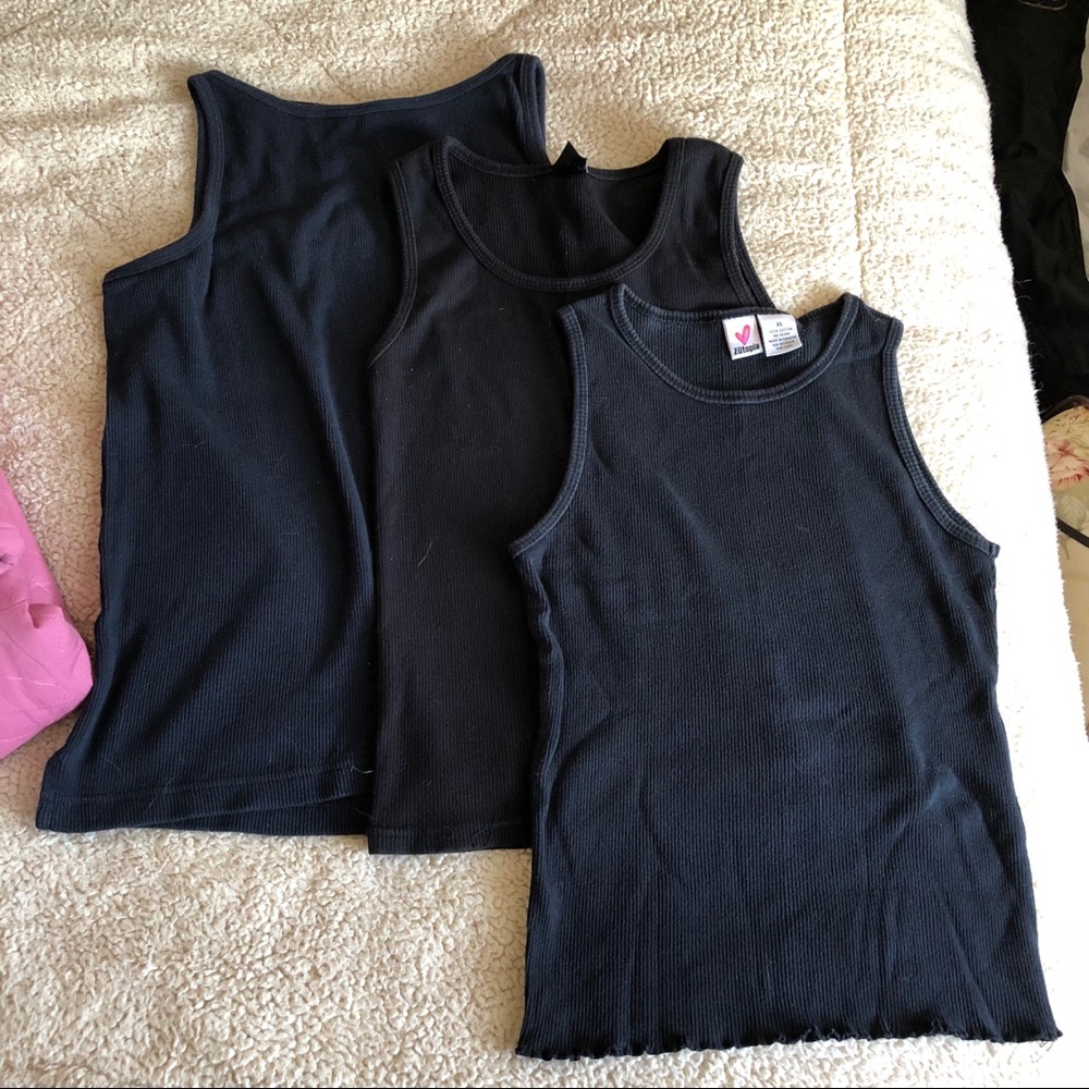 Three Black tank tops
